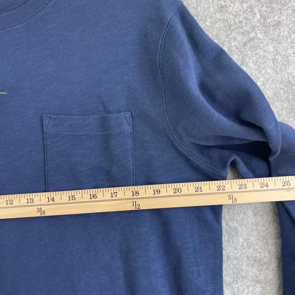 J Crew Sweatshirt Mens Medium Blue Lightweight French Terry‎ Pocket Crewneck New